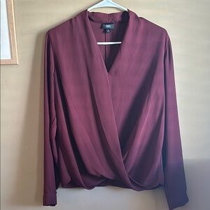 Elegant Burgundy Wrap Top